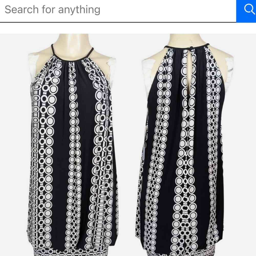 Maggy London Black and White Mini Dress